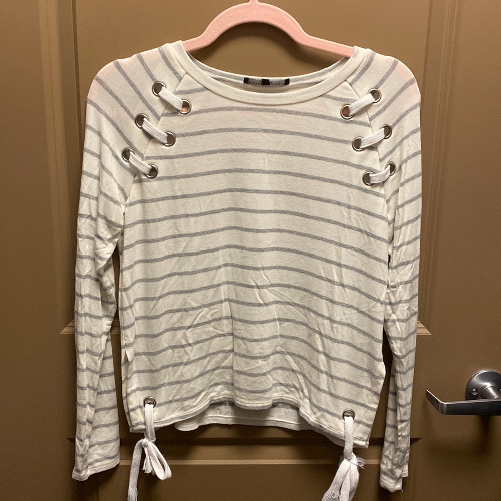 Generation love striped long sleeve shirt- XS